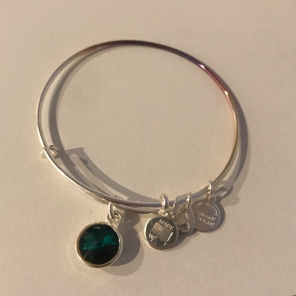 Alex and Ani Jewelry - Alex and Ani emerald crystal silver bracelet